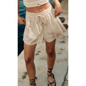 Zara Women’s LINEN BLEND SHORTS Sand Size XS Bohocore